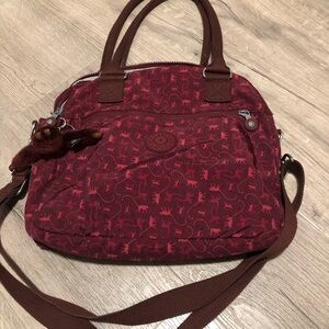 Kipling maroon mini carryon or tote Bag